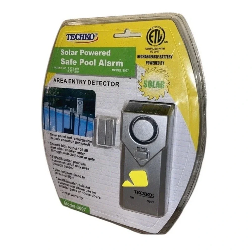 Techko Solar Powered Safe Pool Alarm Area Entry Detector‎ Grade A Sealed